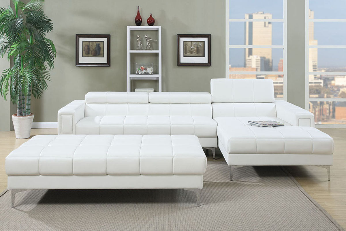 F7364 Evelyn 2-PC Sectional - White – Caprice Furniture