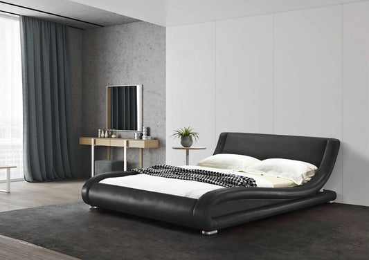 Kingsberg Upholstered Platform Bed Frame - Black