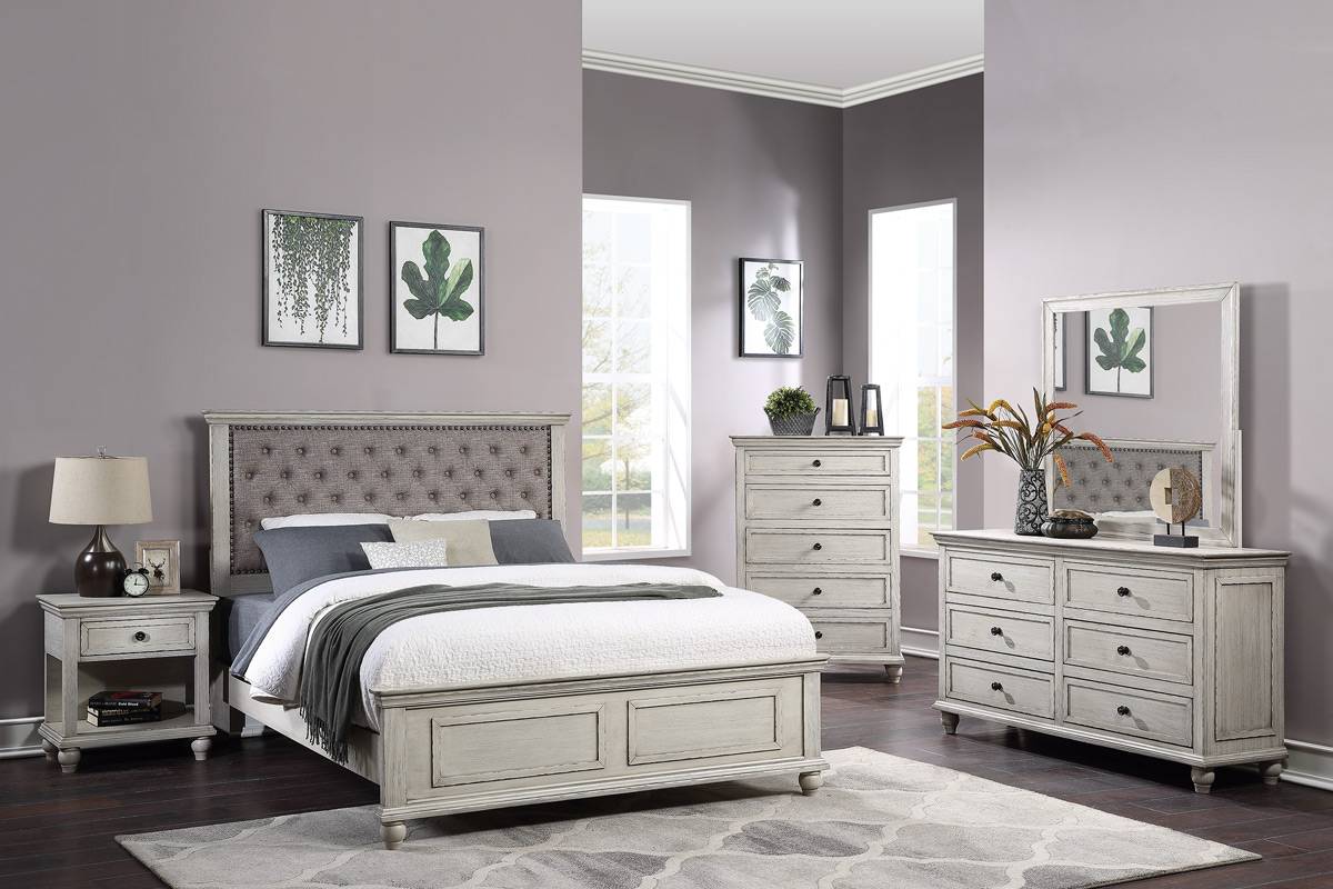 Charlotte Upholstered Bed Frame - Grey