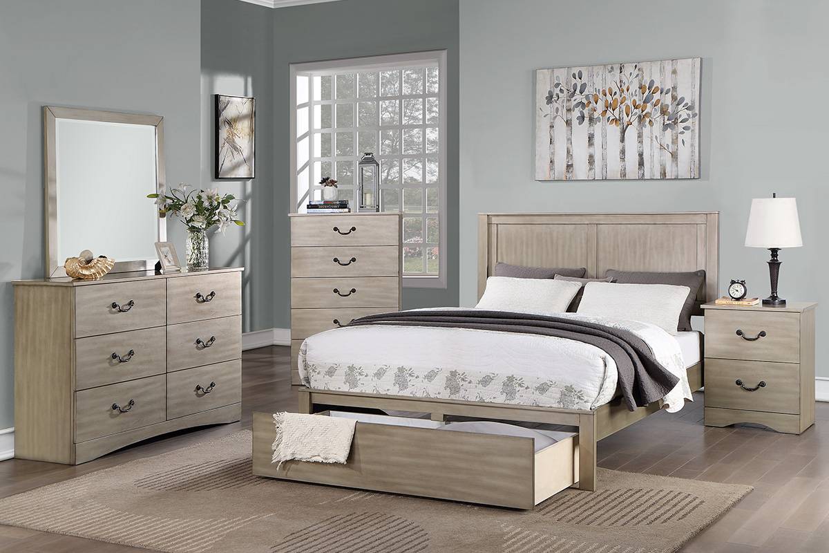 Walton Platform Storage Bed Frame - Beige