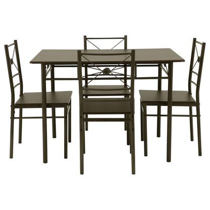 Anna 5-piece Rectangular Dining Set Dark Bronze