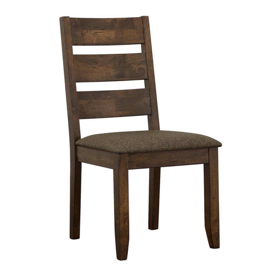 Alston Ladder Back Dining Side Chairs Knotty Nutmeg and Grey (Set of 2)