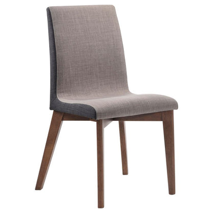 Redbridge Upholstered Side Chairs Grey and Natural Walnut (Set of 2)