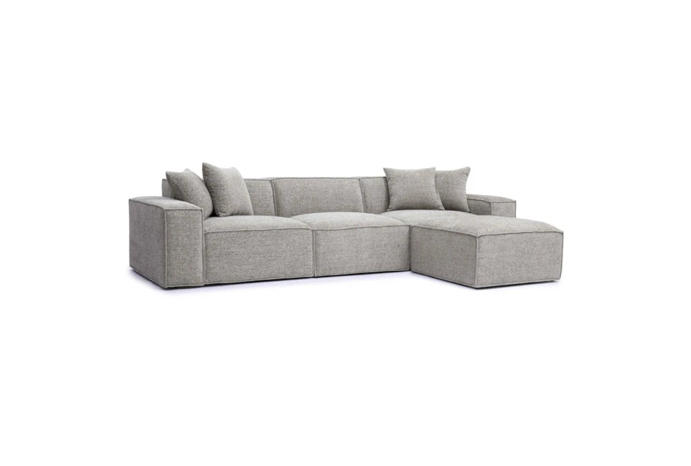 Mindy Taupe $-PC Chenille Basketweave Modular Sectional