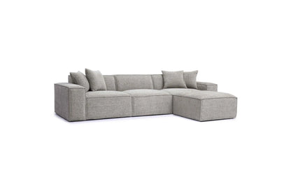 Mindy Taupe $-PC Chenille Basketweave Modular Sectional