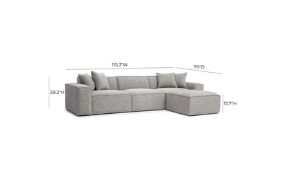 Mindy Taupe $-PC Chenille Basketweave Modular Sectional