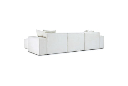 Mindy Cream Chenille 4-PC Basketweave Modular Sectional