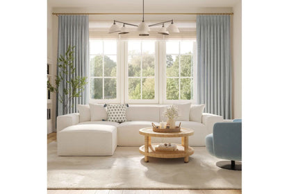 Mindy Cream Chenille 4-PC Basketweave Modular Sectional