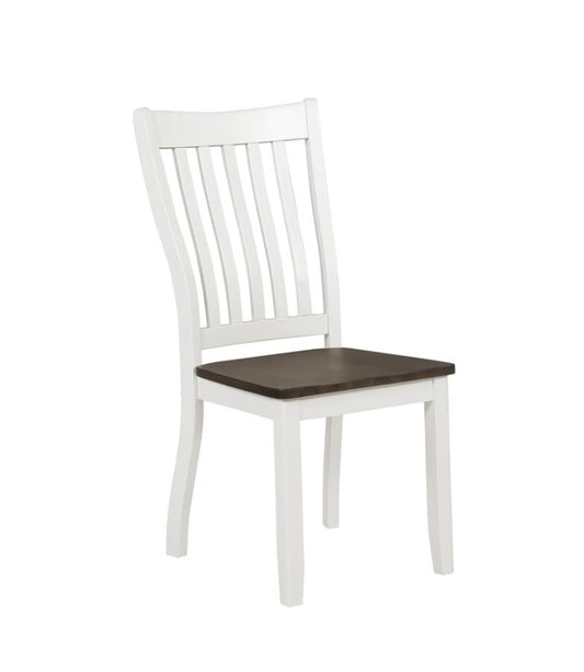 Kingman Slat Back Dining Chairs Espresso and White (Set of 2)