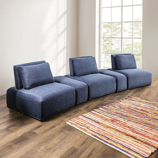 Stavanger 5pc Curved Sectional - Blue