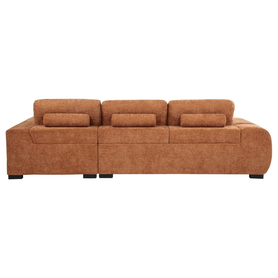 Octavia 2PC  Fabric Upholstered Sectional Chaise Sofa