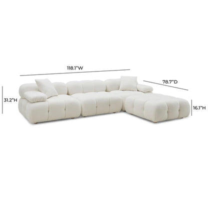 Calliope 4-Piece Vegan Shearling Modular Sectional