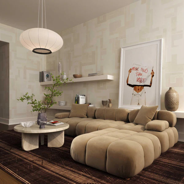 Calliope 4-piece Cafe Au Lait Performance Velvet Modular Sectional