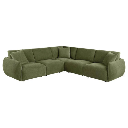 551895-SETA 5 pc Elysia green modular sectional