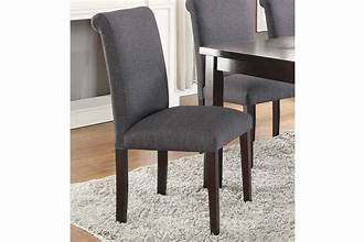 F1543 Blue Grey Polyfiber Dining Chair Set of 2