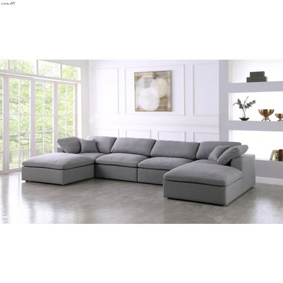 Serene Cloud 6-Pc Sectional - Grey