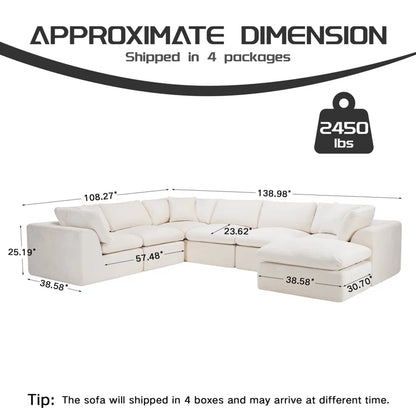 Zia 7-Pc Oversized Modular Sectional Sofa