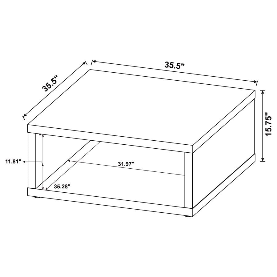 710508  Frisco Square Wood Coffee Table Dark Pine