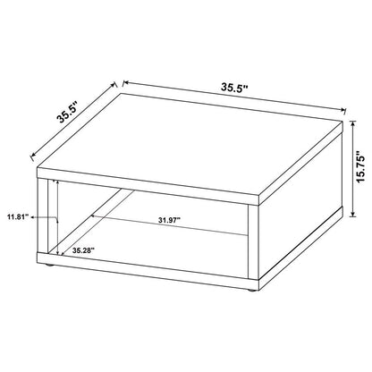 710508  Frisco Square Wood Coffee Table Dark Pine