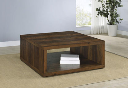 710508  Frisco Square Wood Coffee Table Dark Pine