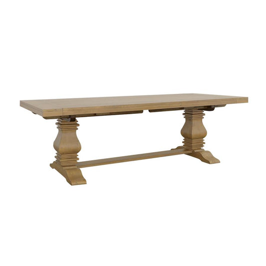 Florence Double Pedestal Dining Table Rustic Smoke