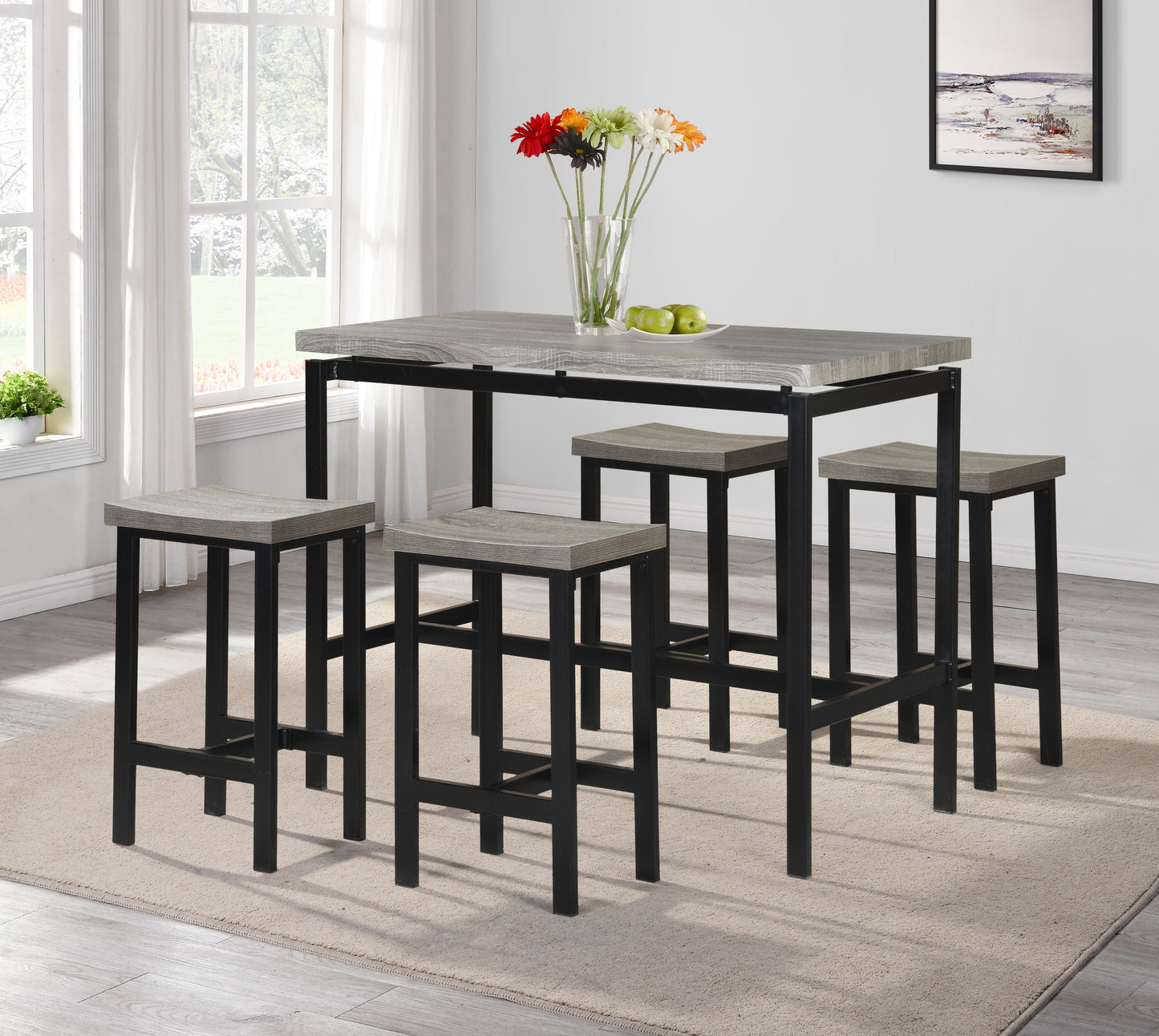 Riva 5-Pc Counter Height Dining Set