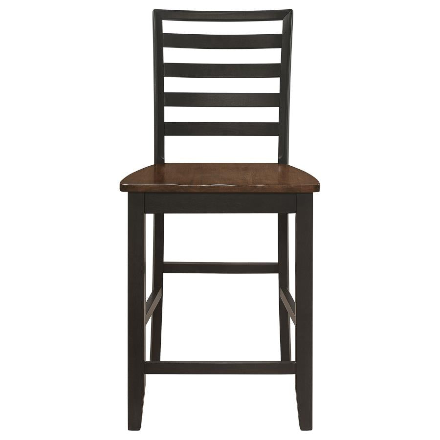 Sanford Ladder Back Counter Height Stools Cinnamon and Espresso (Set of 2)