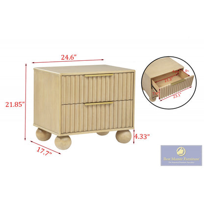 DP305 Natural Wood Nightstand