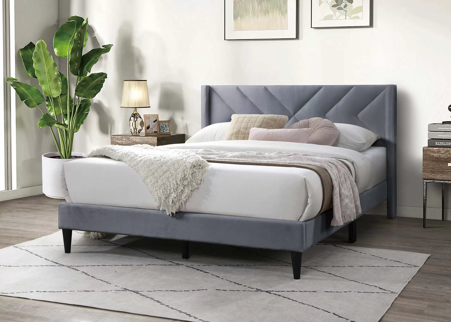 Full Size Platform Bed & Full Pillowtop Mattress COMBO
