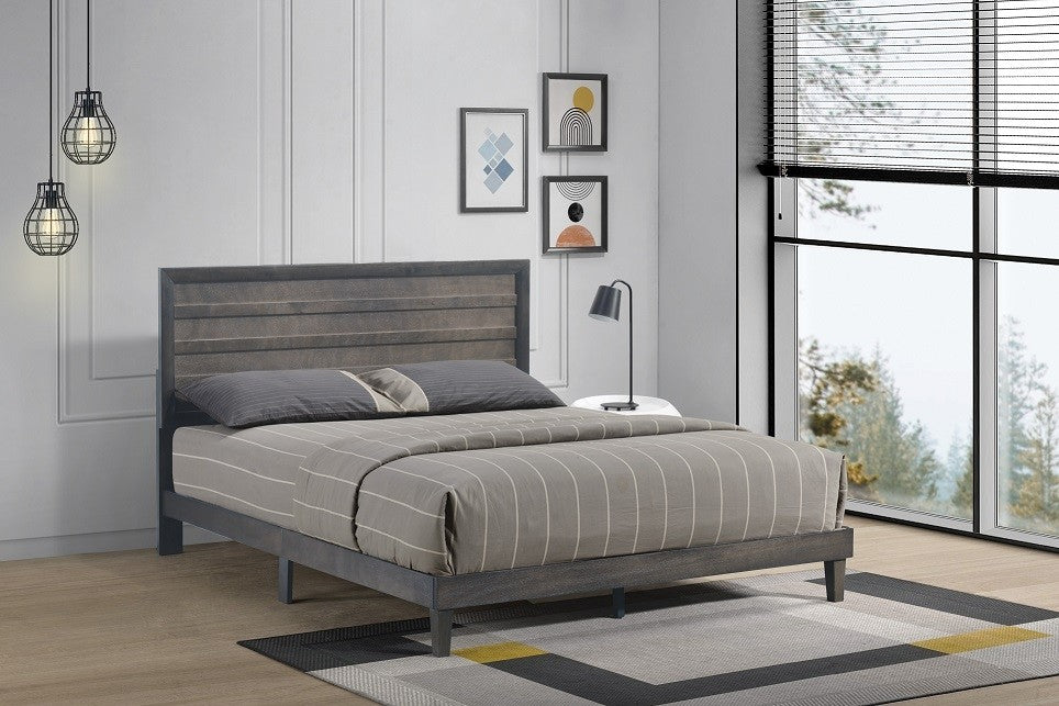 Miltons Queen Platform Bed - Grey