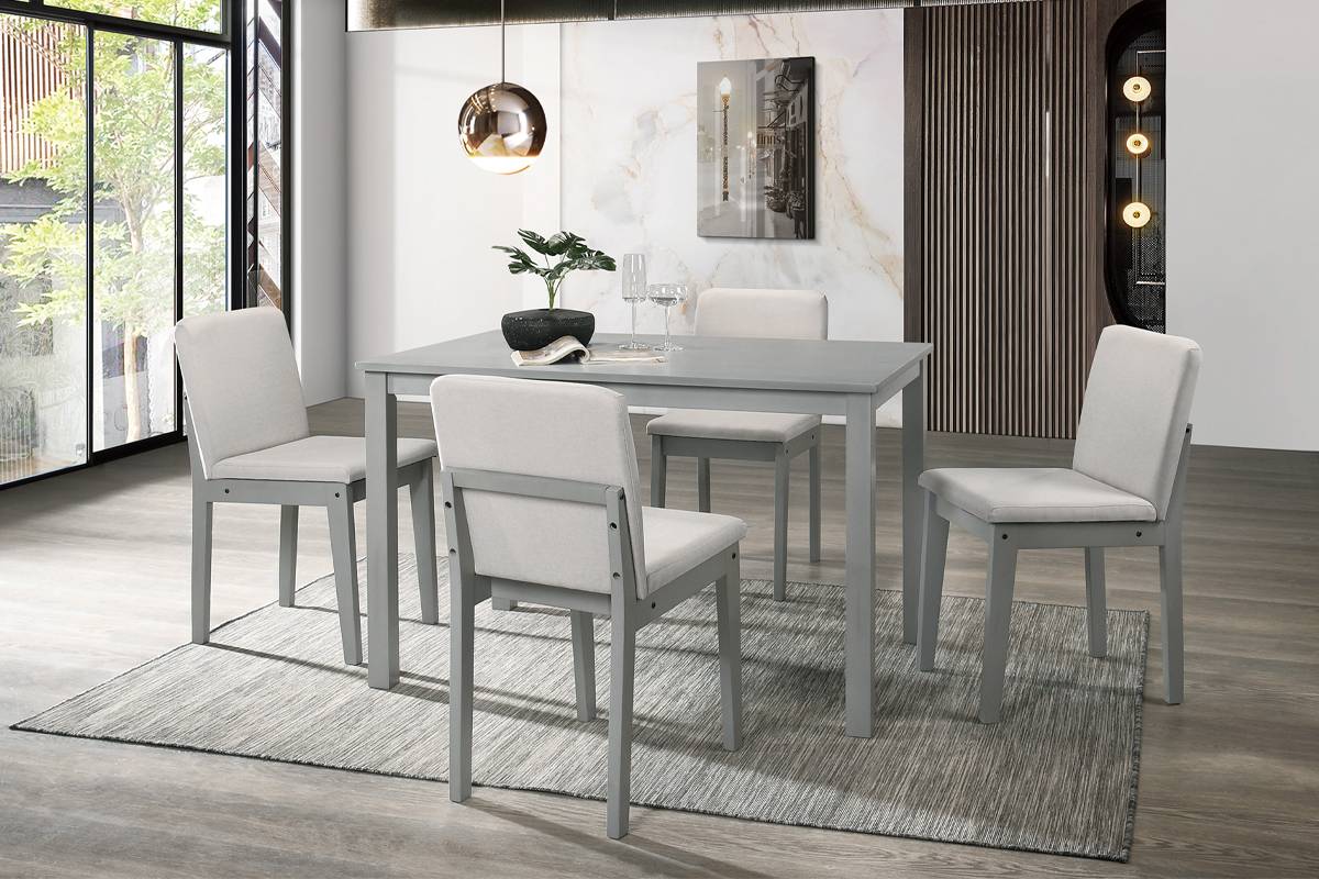 Alluria 5-Pc Dining Set in Grey