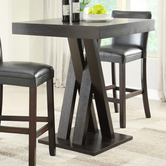 Freda Double X-shaped Base Square Bar Table Cappuccino