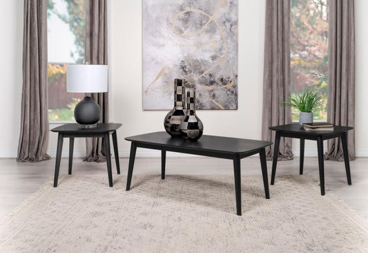 708490 Radley 3-piece Rectangular Coffee Table Set- Black