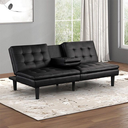 FM2908BK Block Futon w/drop down table & USB