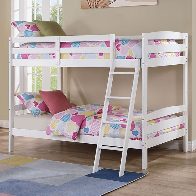 FM-BK002WH Candice Twin/Twin Bunk Bed -White