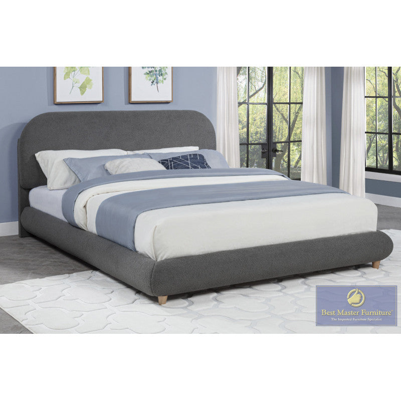 Ct-04 Curved Modern Queen Platform - Grey