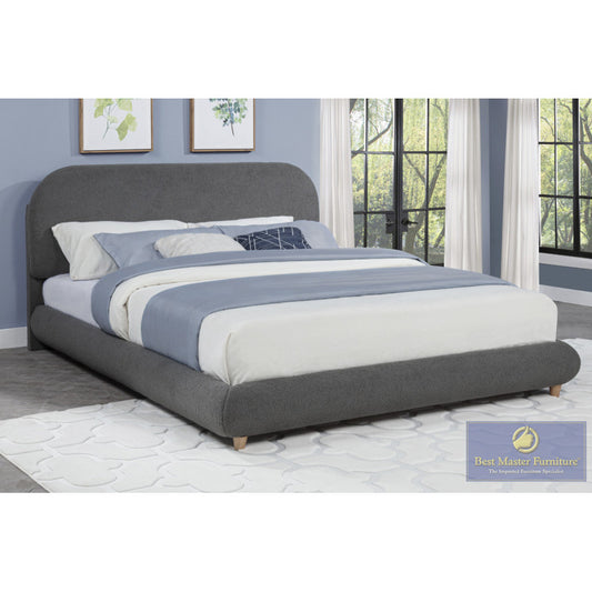 Ct-04 Curved Modern Queen Platform - Grey