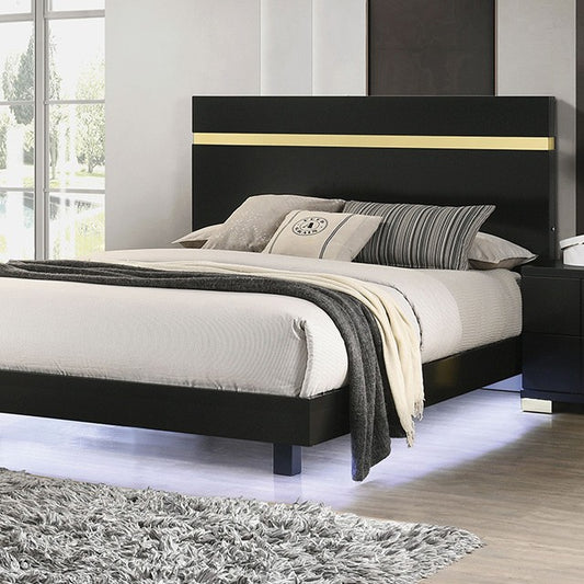 FM7217BK Lillestrom Queen Platform bed with Underbed LED