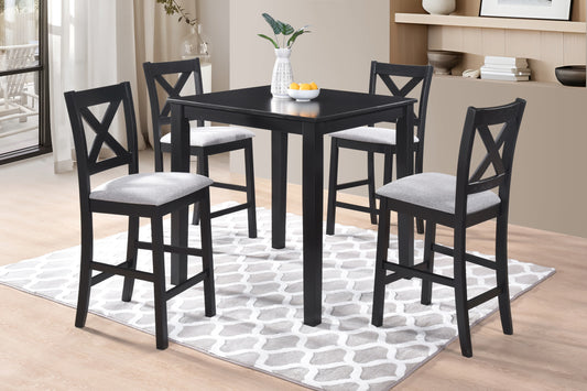 Lago 5-PC Counter Height Dining Set - Black