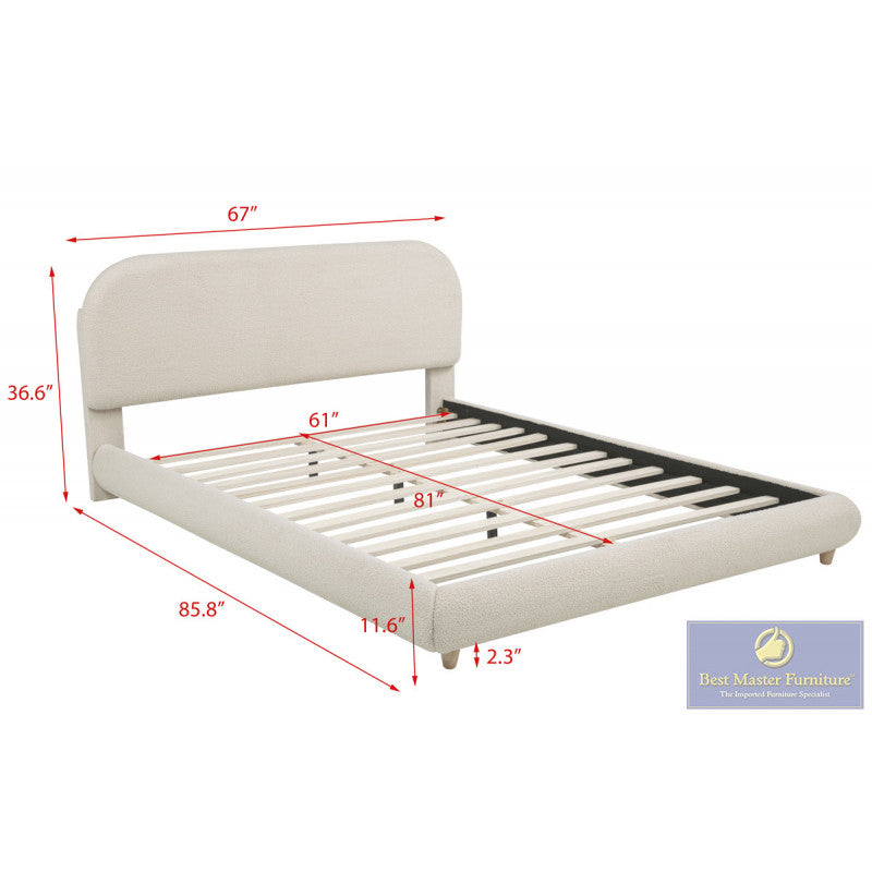 CT-04 Curved Headboard Queen Platform Bed
