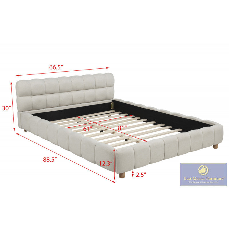 CT03 Modern Queen Fabric Platform Bed