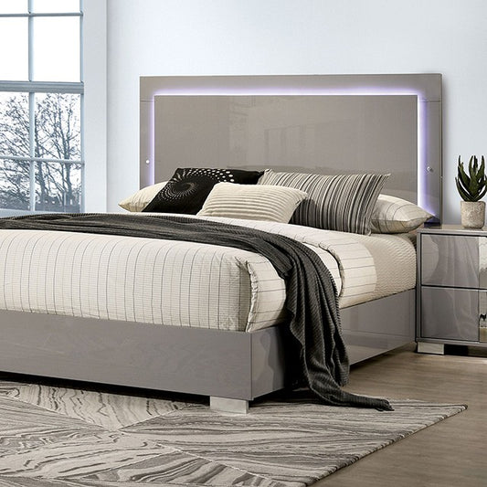 FM7211BG Sinistra Queen Bed with LED -Light Taupe