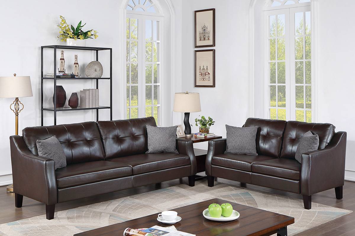 Silas 2-PC Sofa Set - Brown