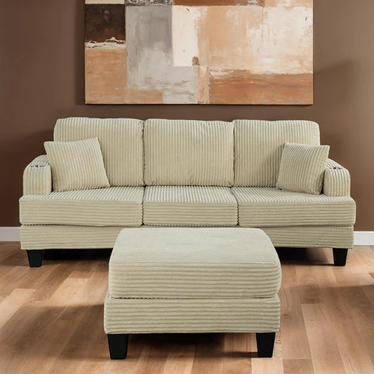 SL6932BG-SF-PK Moretaine Beige Corduroy Sofa with USB Charging Port