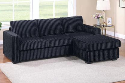 F8325 Belle 92" 2pc Sectional Sofa- Black