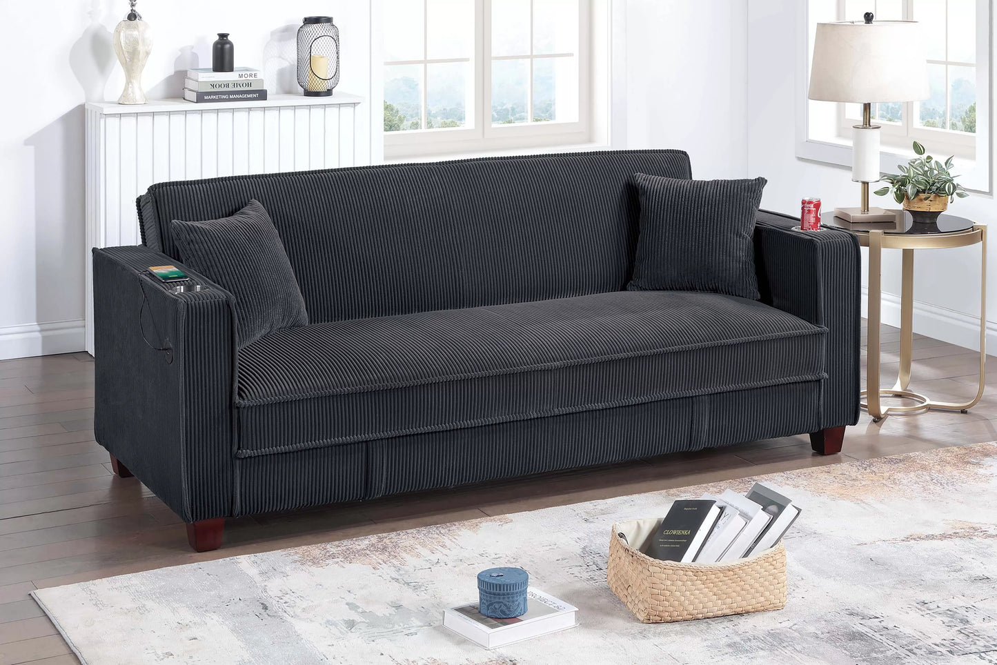 F8569 Sofa Bed Convertible with Storage