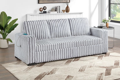 F7126 Convertible Sofa W/Pull Out Bed with USB Port