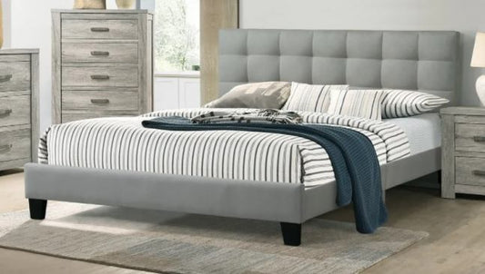 Chad Queen Bed WITH MATTRESS - Grey