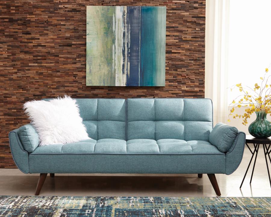 Caufield Biscuit-tufted Sofa Bed - Turquoise Blue