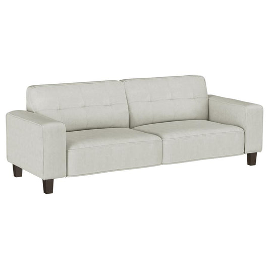 Deerhurst Upholstered Track Arm Tufted Sofa - Greige